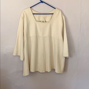 3X ivory cotton Deva top